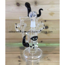 Creative Handblown Glass Water Pipe Smoking Pipe Recycler with Glass Bowl